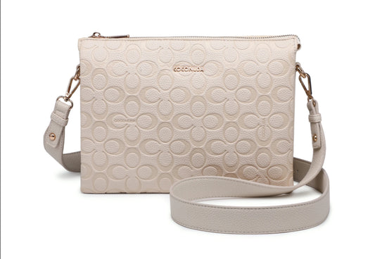 EMBOSSED CROSSBODY - BEIGE