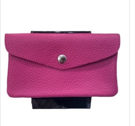 LARGE LEATHER WALLET - FUSCHIA