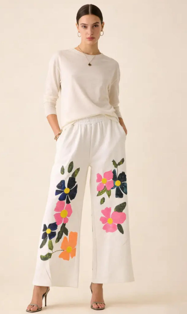 SEQUIN PALAZZO - 10-16 - WHITE