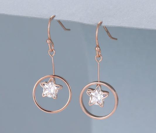 CRYSTAL STAR DROP EARRINGS