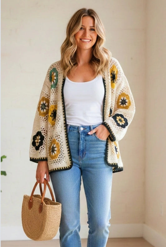 CROCHET CARDI - FREE SIZE