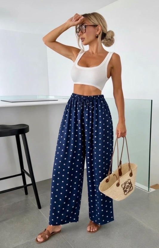 POLKA PALAZZO - 10-16 - NAVY