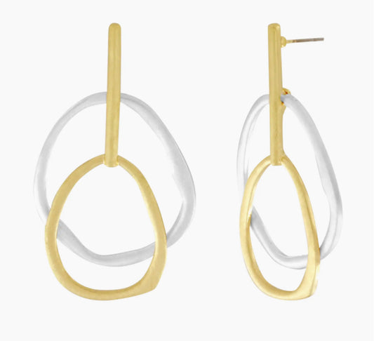 DNSK OVAL DROP EARRINGS