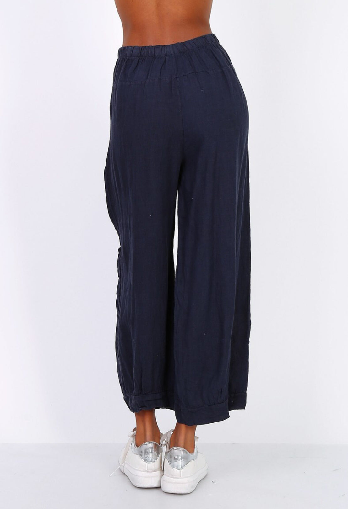 CARGO LINEN PANTS - 10-16 - BLACK