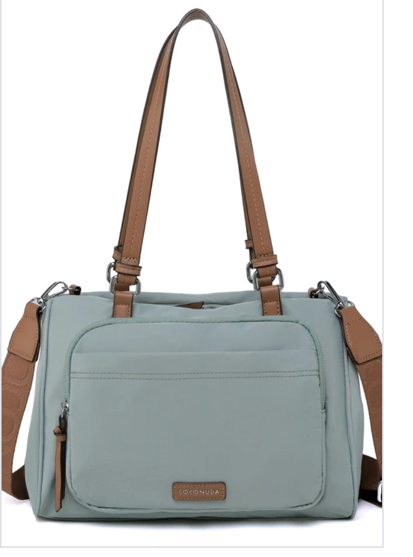 NYLON TOTE BAG - AQUA