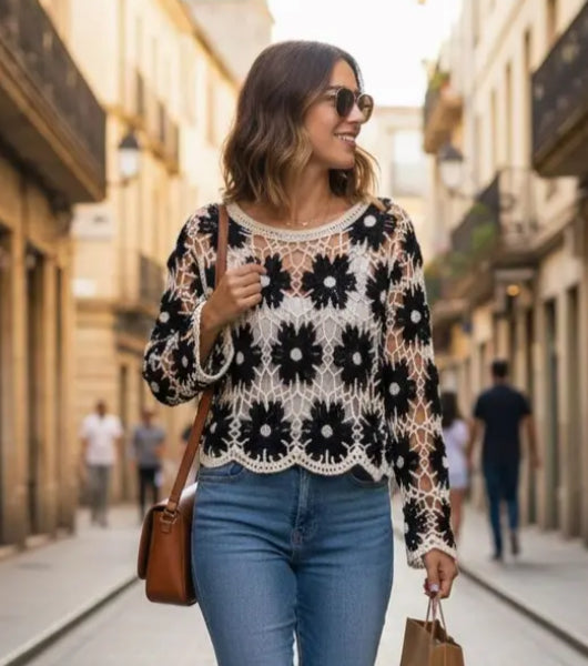 CROCHET FLOWER TOP - 8-12