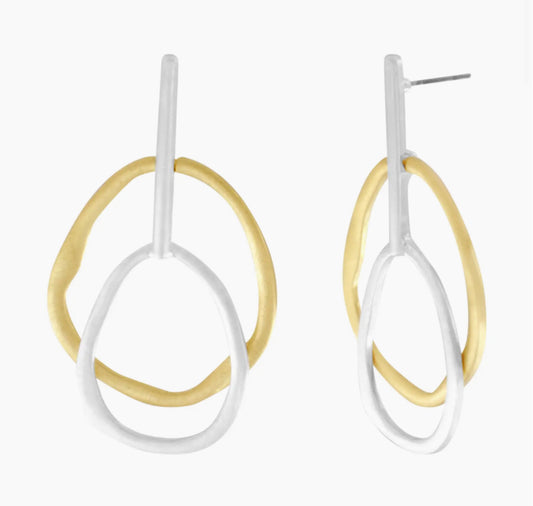 DNSK OVAL DROP EARRINGS