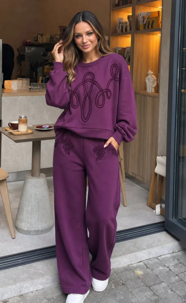 TAPEWORK SWEATSHIRT - 10-16 - PLUM