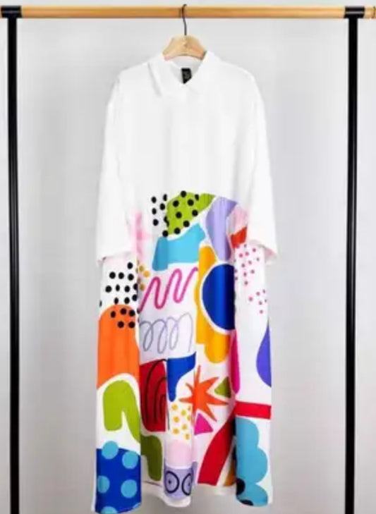 PRINT SHIRT DRESS - 14-18