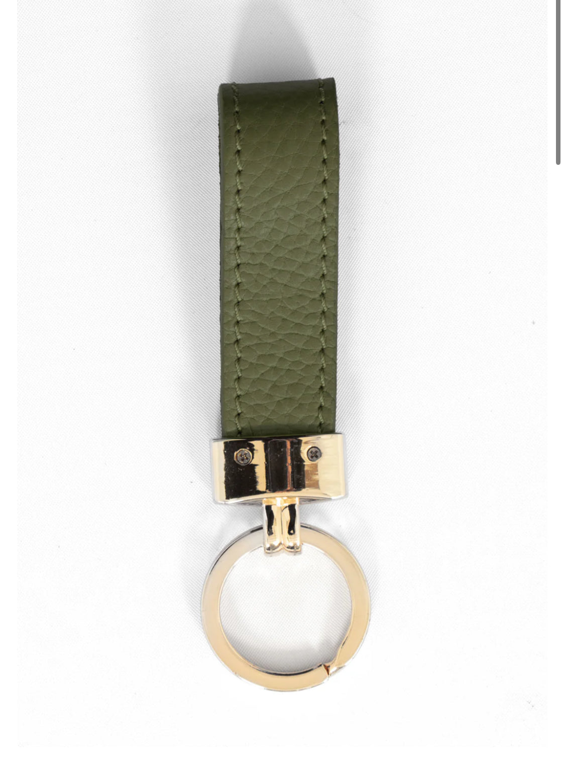 ITALIAN LEATHER KEYRING - KHAKI