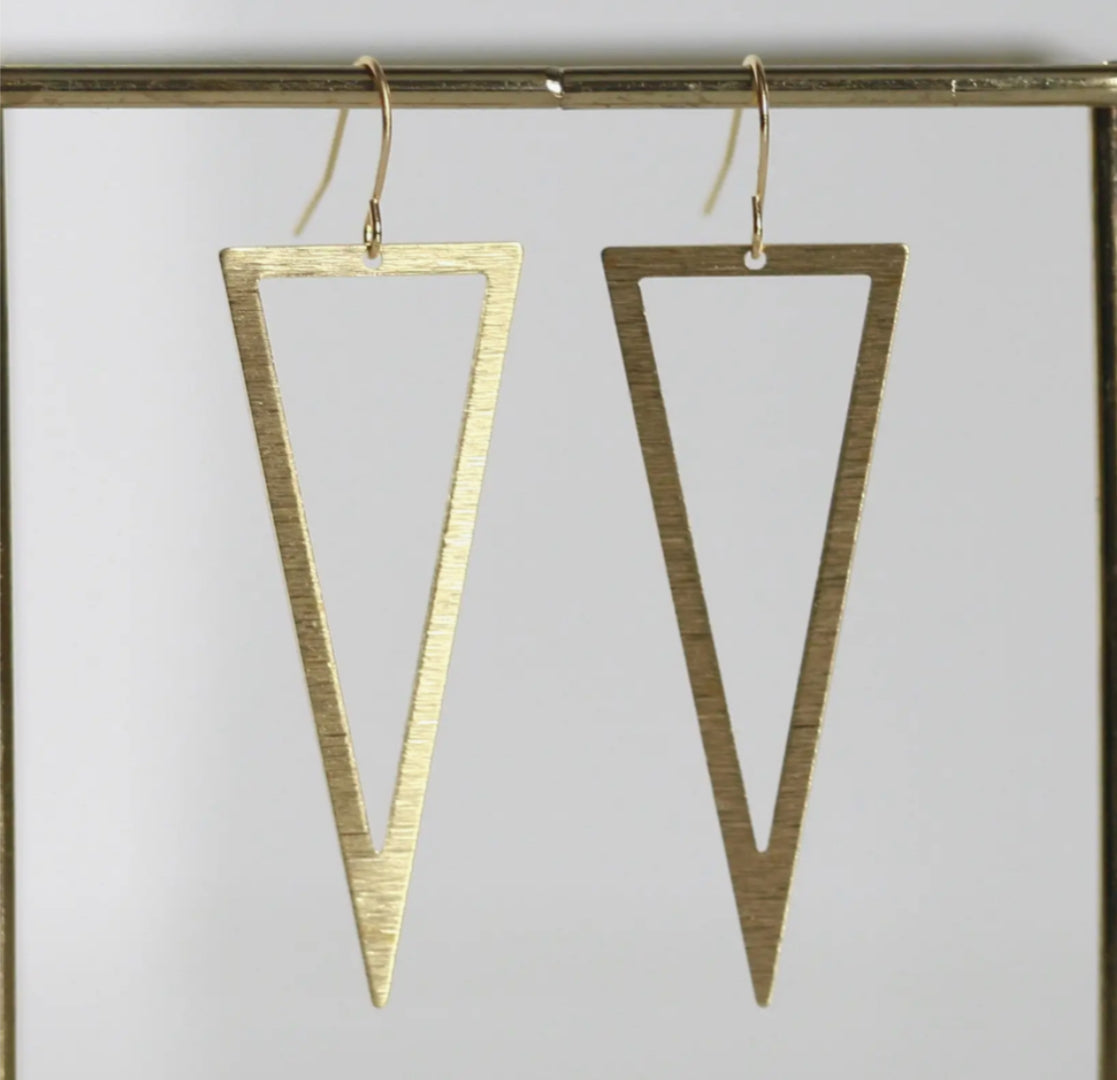 KAIKO - BRASS TRIANGLE EARRINGS