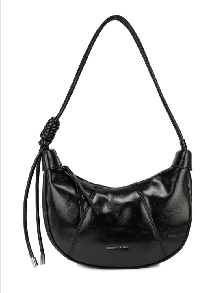 KNOT STRAP SHOULDER BAG - BLACK