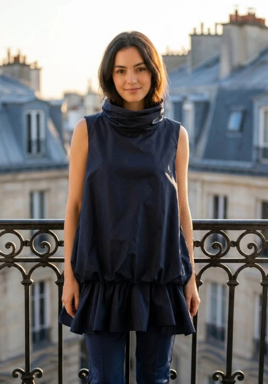 TAFFETA PUFF DRESS - 8-14 - BLACK