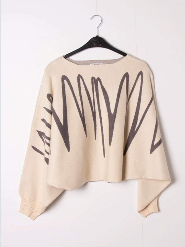 ABSTRACT BATWING KNIT - 10-16