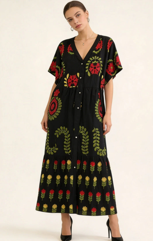 COTTON EMBROIDERED DRESS - 8-14