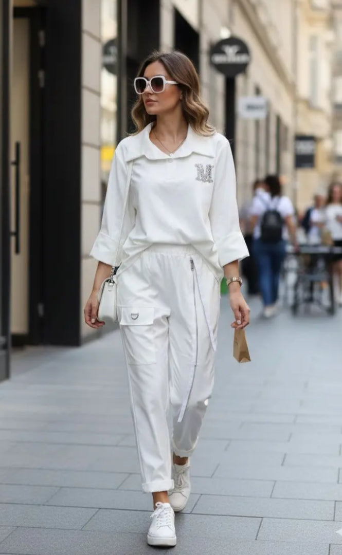 ZIP DETAIL JOGGERS - 10-16 - CREAM