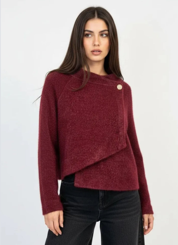 SIDE TIE COAT - 10-16 - BURGUNDY