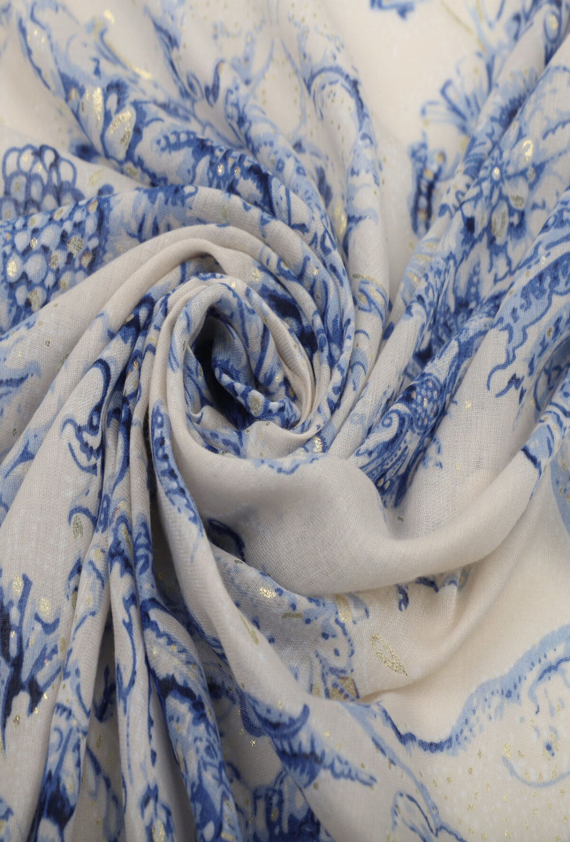FOIL PRINT SCARF - BLUE