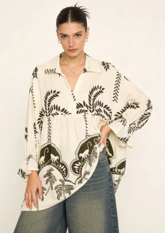 OVERSIZED PRINT SHIRT - 12-18