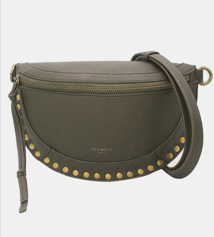 STUDDED CROSSBODY - KHAKI