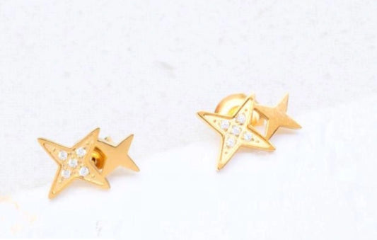 STAR CRYSTAL STUDS - GOLD