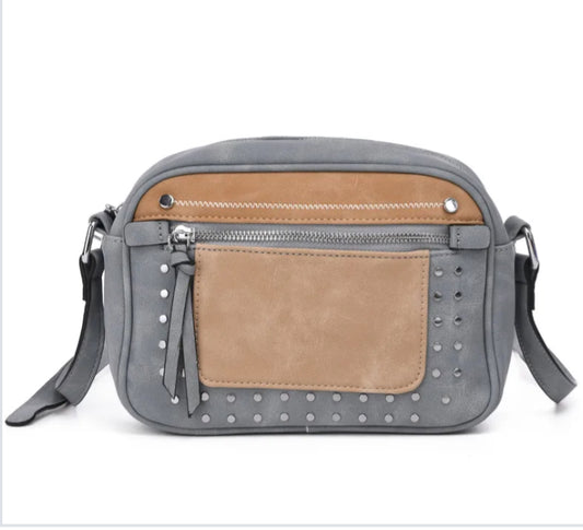 STUD ZIP CROSSBODY