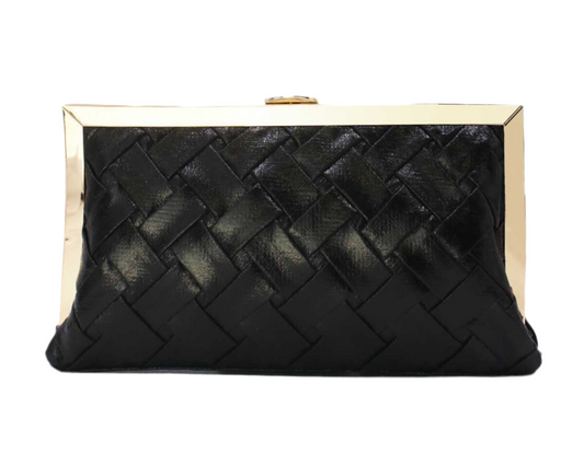 BRAIDED OCCASION BAG - BLACK
