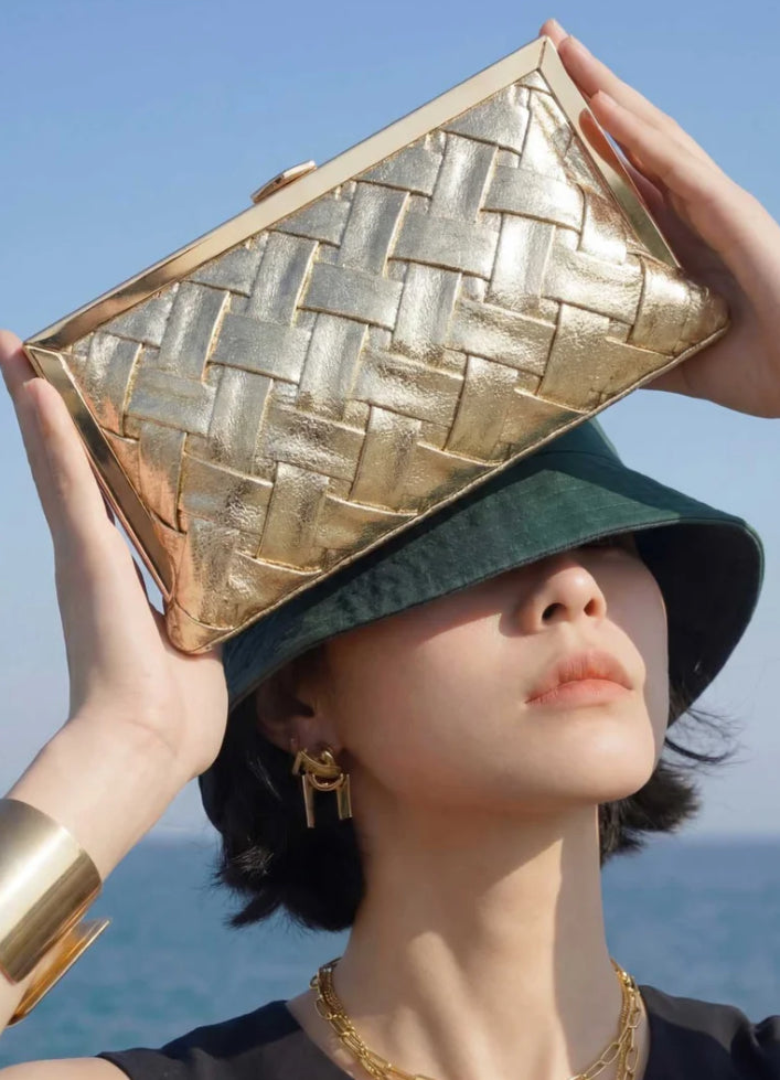 BRAIDED OCCASION BAG - GOLD