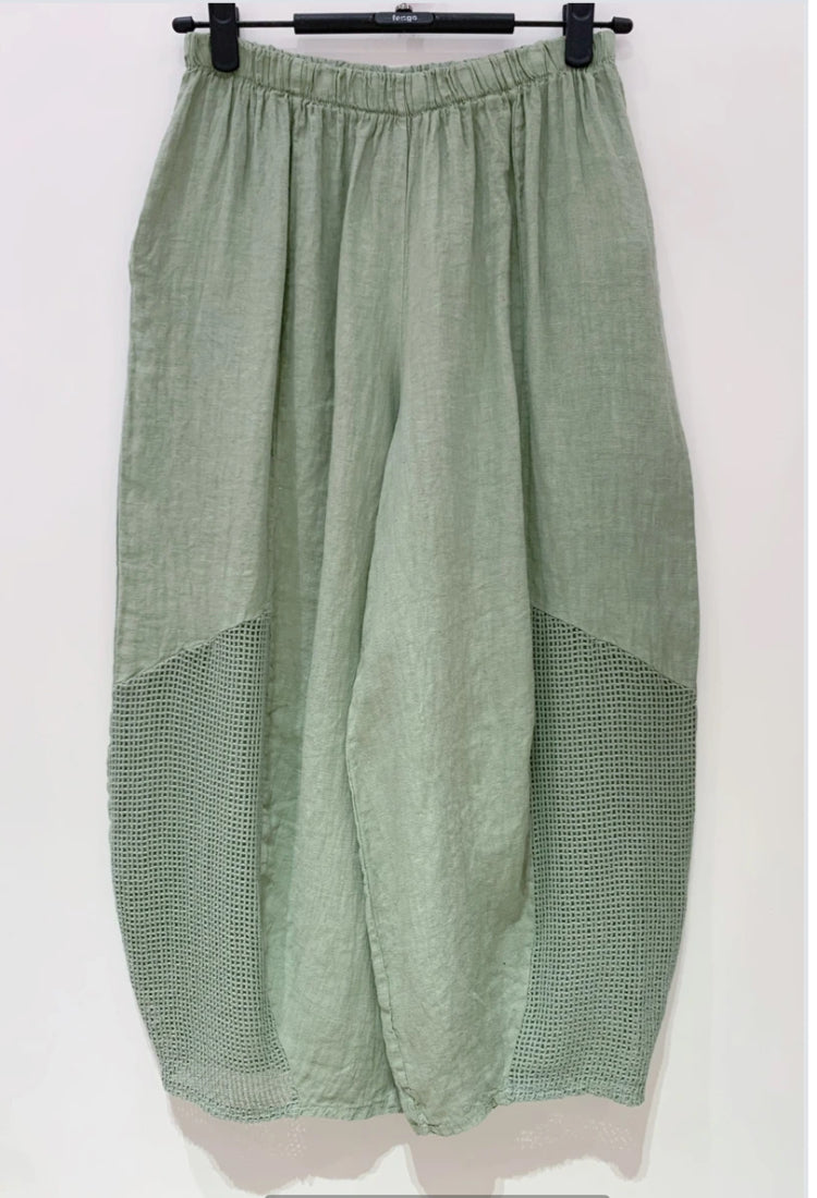 LINEN MESH PANTS - 10-16