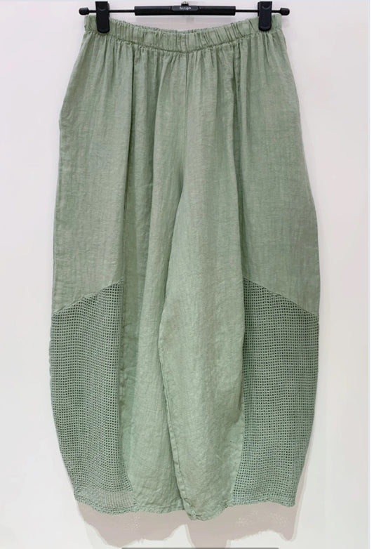 LINEN MESH PANTS - 10-16
