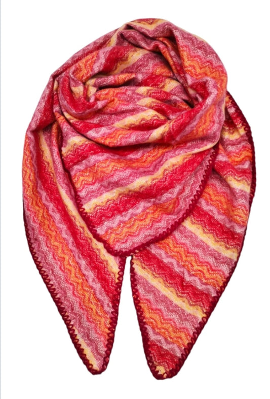 FAIRISLE KNIT TRIANGLE SCARF