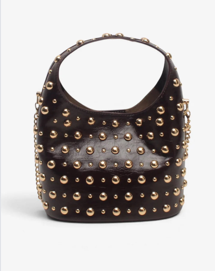 STUD CROSSBODY- CHOCOLATE