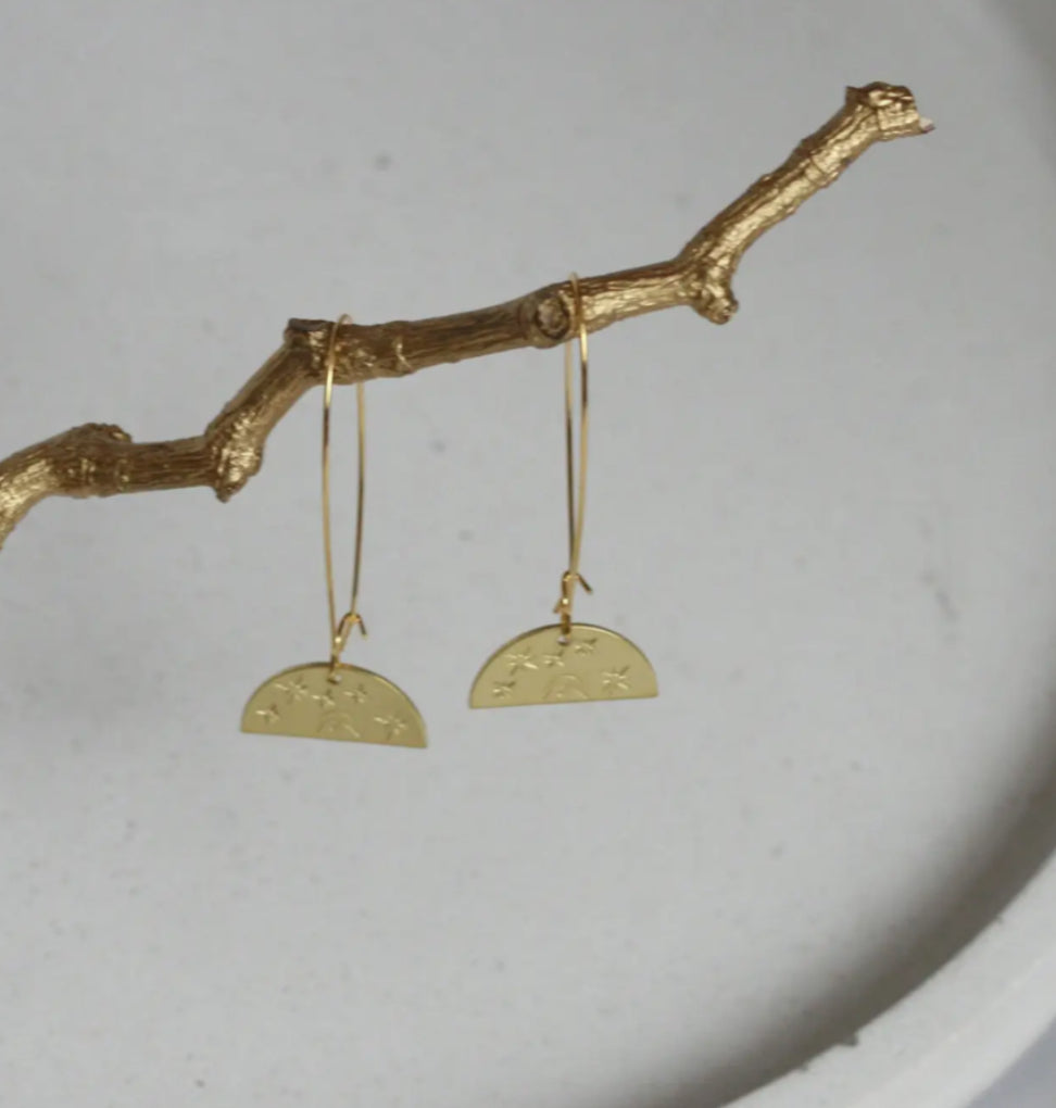 KAIKO - NIGHT SKY EARRINGS- 16K GOLD PLATED BRASS