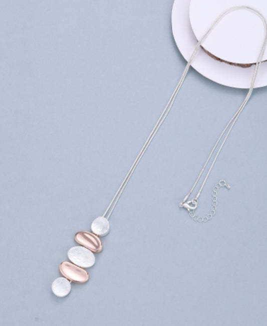 LONG MIXED METAL NECKLACE