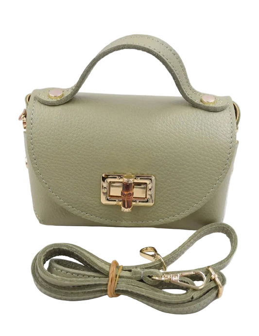 SMALL LEATHER CROSSBODY - KHAKI