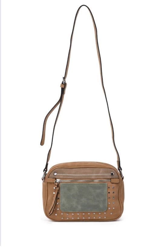 STUD ZIP CROSSBODY