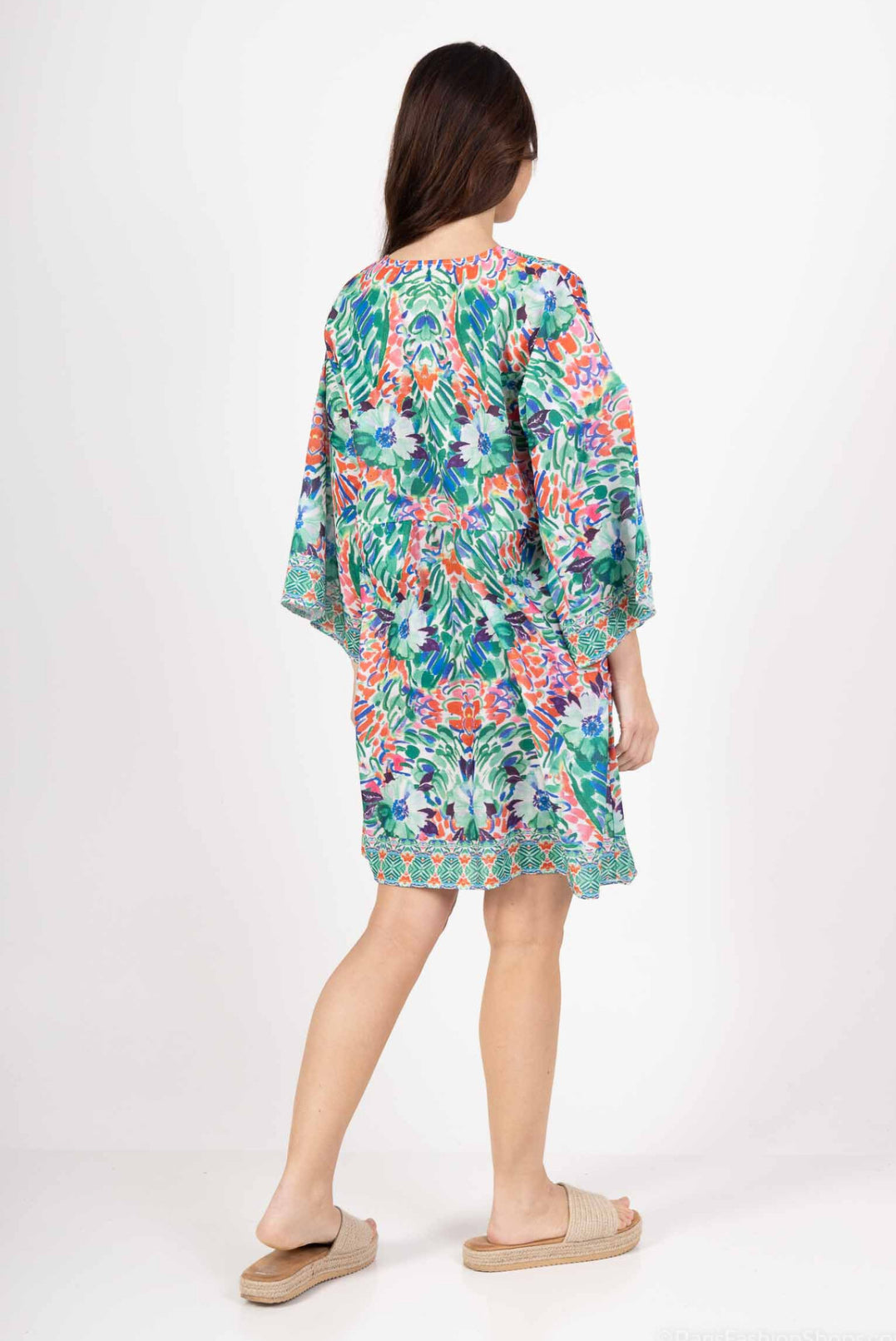 COTTON BLEND BEACH DRESS - 8-14 - GREEN
