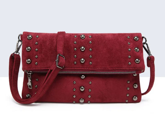 STUD SUEDETTE BAG