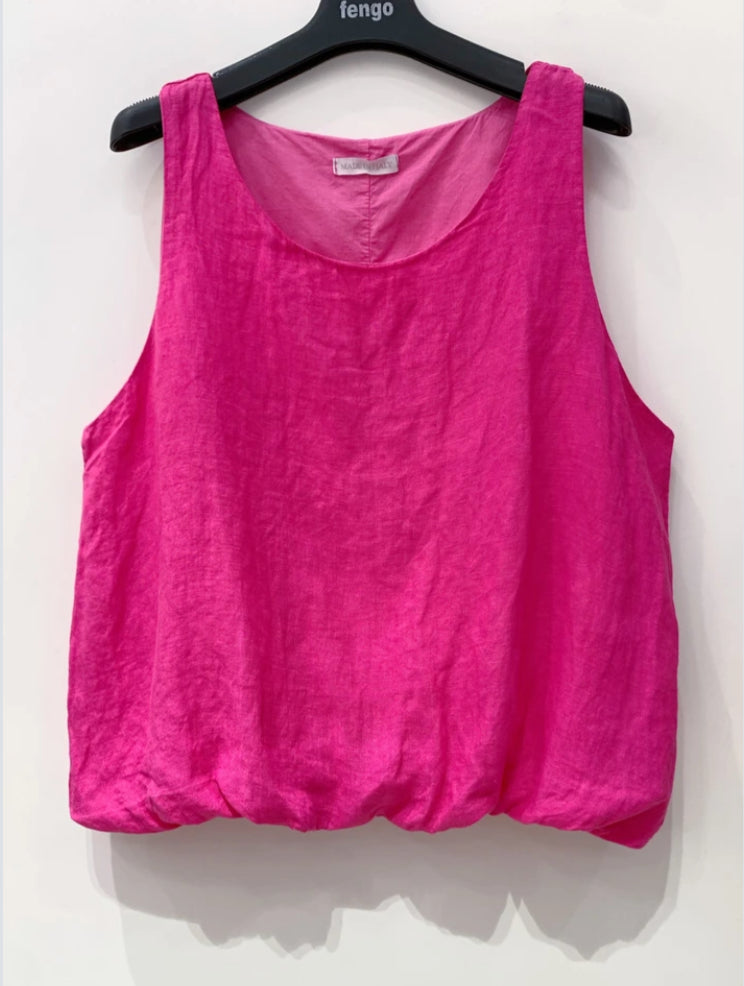 BUBBLE HEM LINEN TANK - 8-12