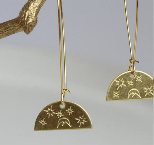 KAIKO - NIGHT SKY EARRINGS- 16K GOLD PLATED BRASS