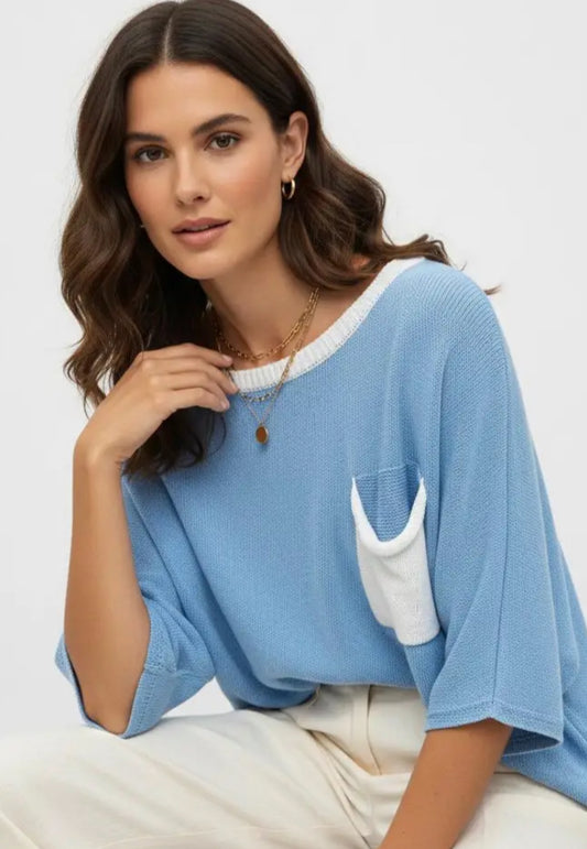 COTTON BLEND SHORT SLEEVE KNIT - 10-16