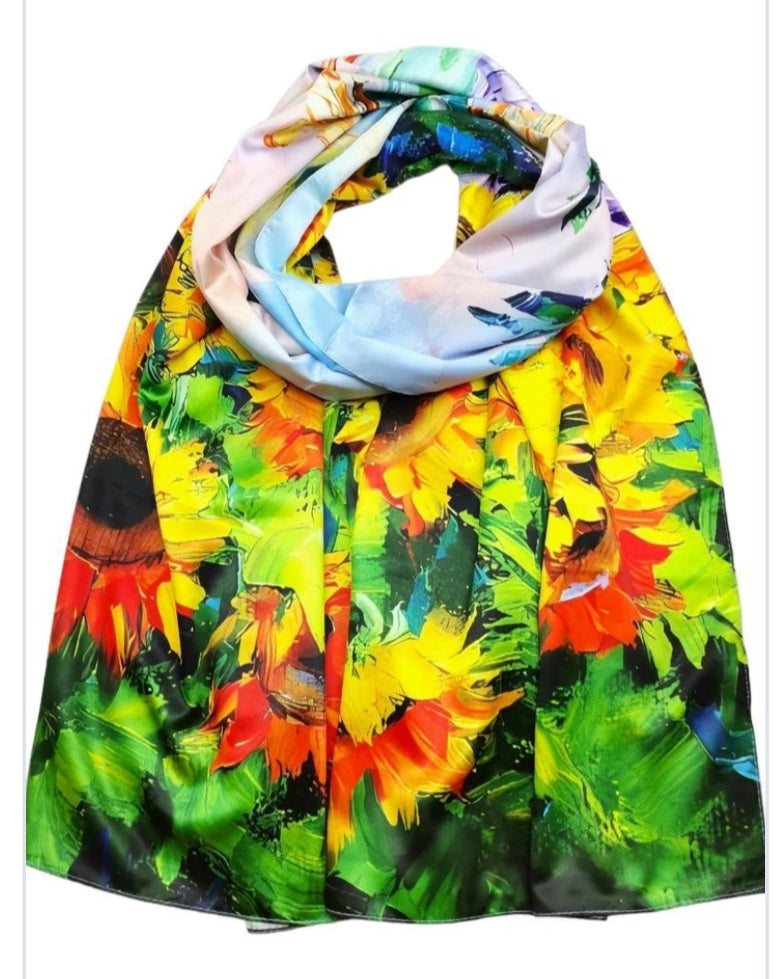 DOUBLE SIDED SILK FEEL SCARF