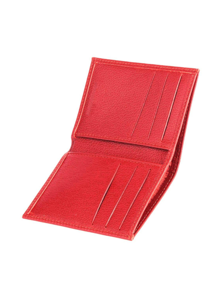 LEATHER CARD HOLDER WALLET - STRAWBERRY