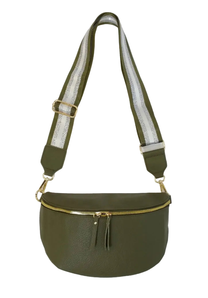 WOVEN STRAP SLING BAG - KHAKI