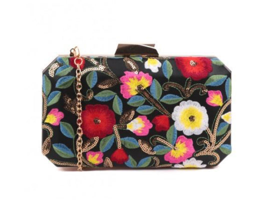 FLORAL EMBROIDERED OCCASION BAG