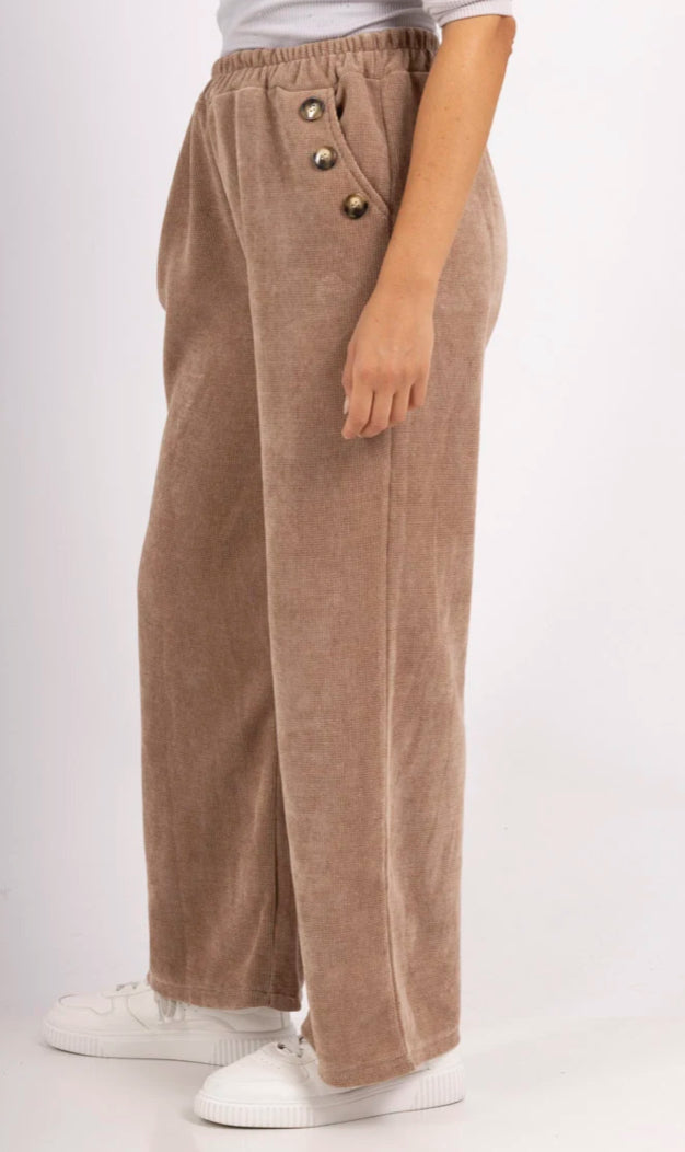 VELOUR PALAZZO- 10-16 - CAMEL