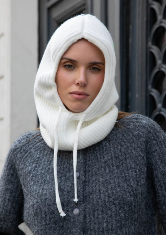 KNIT HOOD ‘N SNOOD - WHITE