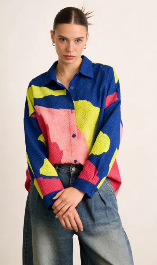 OVERSIZED ABSTRACT SHIRT - 12-18
