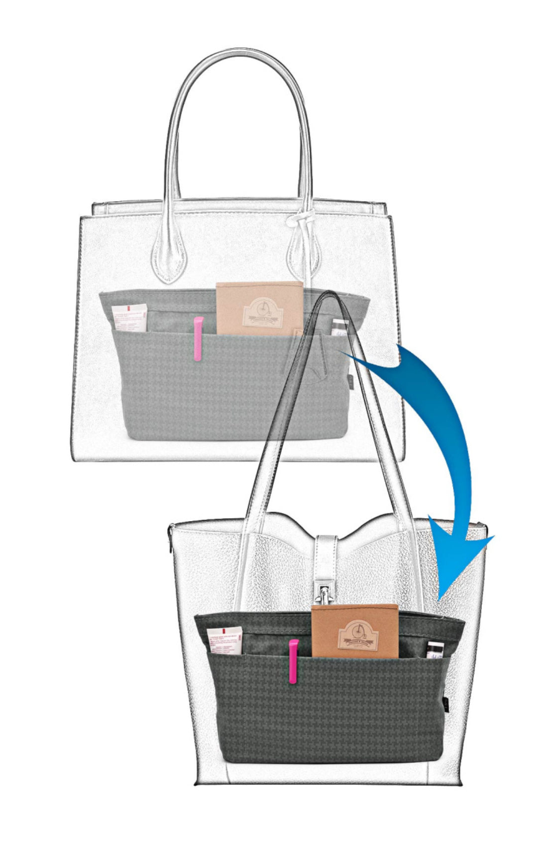 HANDBAG TIDY - RED