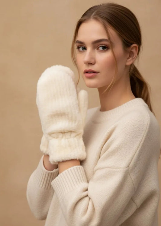 FAUX FUR MITTENS